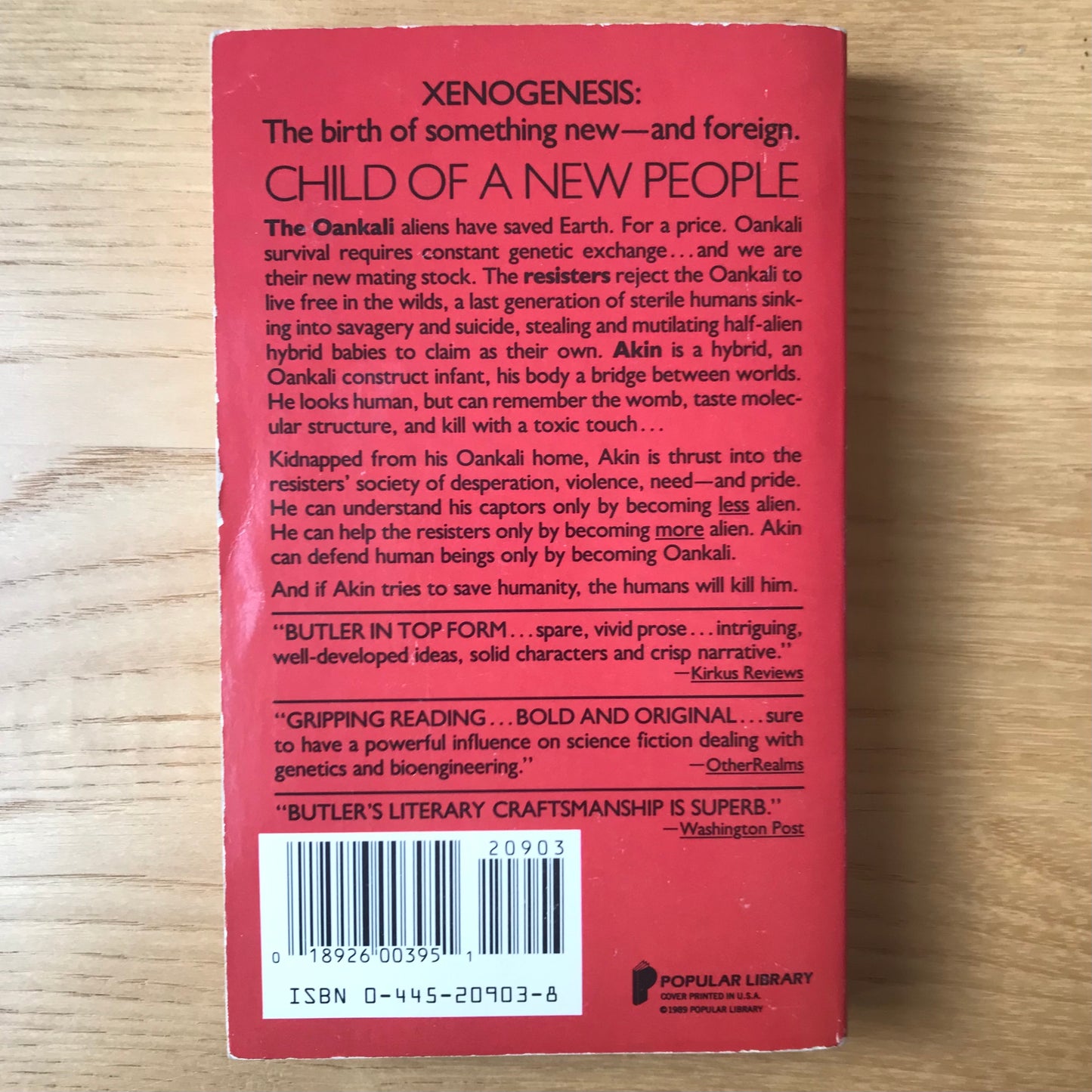 Butler, Octavia. Adulthood Rites. Popular Library FIRST PAPERBACK EDITION, 1989. 277+ pp.