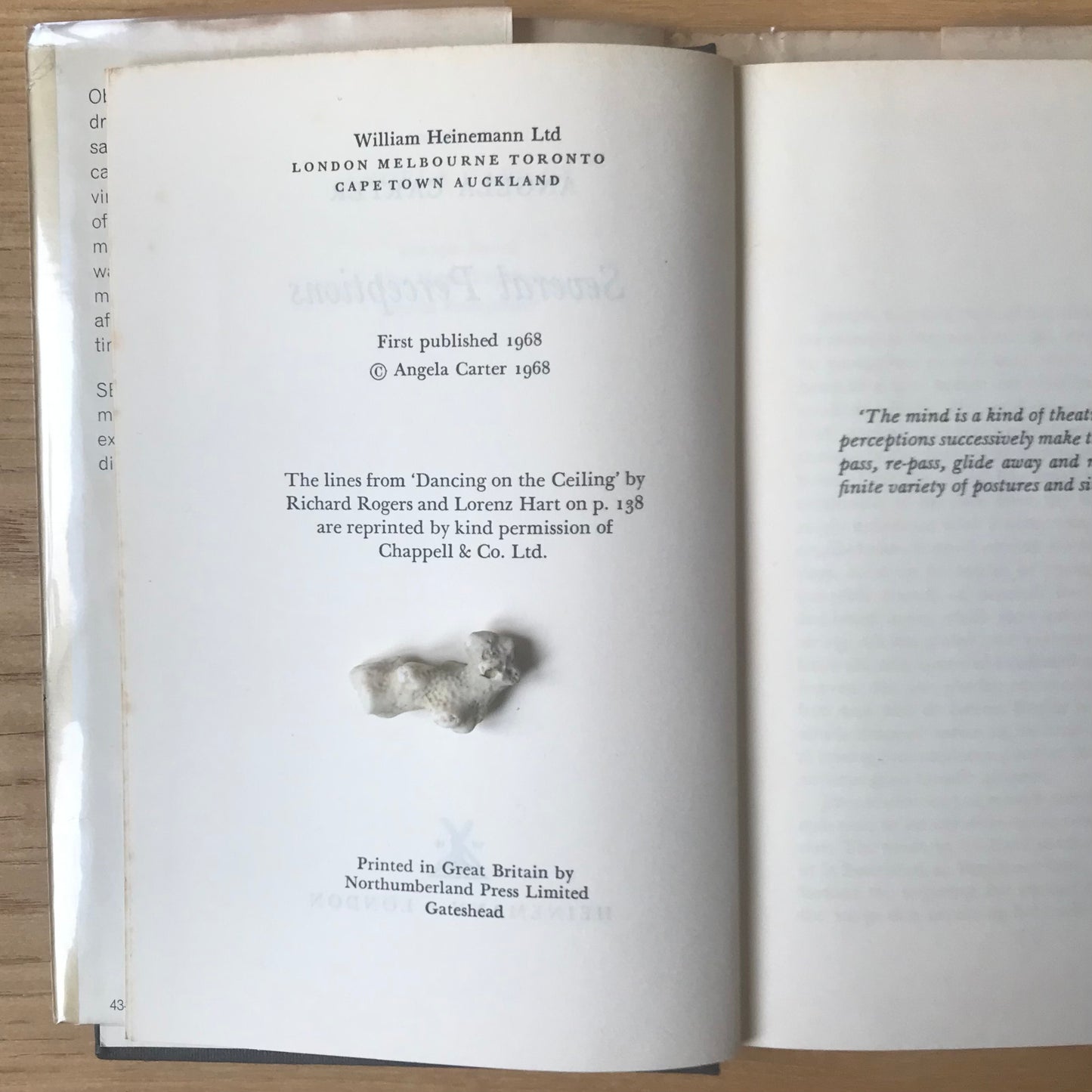 Carter, Angela. Several Perceptions. London: Heinemann, 1968. 154 pp. Hardcover FIRST EDITION.