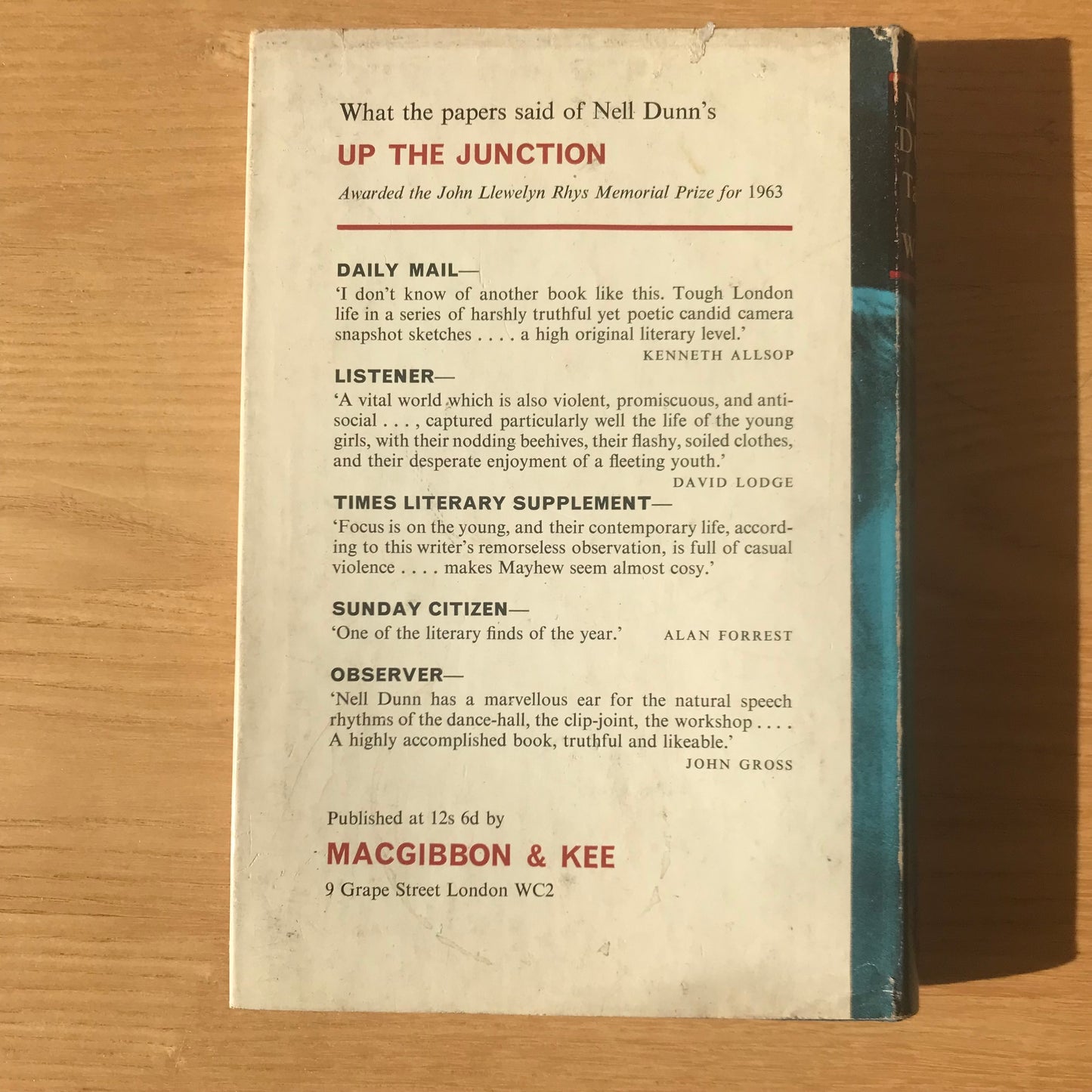 Dunn, Nell. Talking to Women. MacGibbon & Kee, 1965. Hardcover with unclipped dust jacket in VG+ condition. 223 pp. FIRST EDITION.