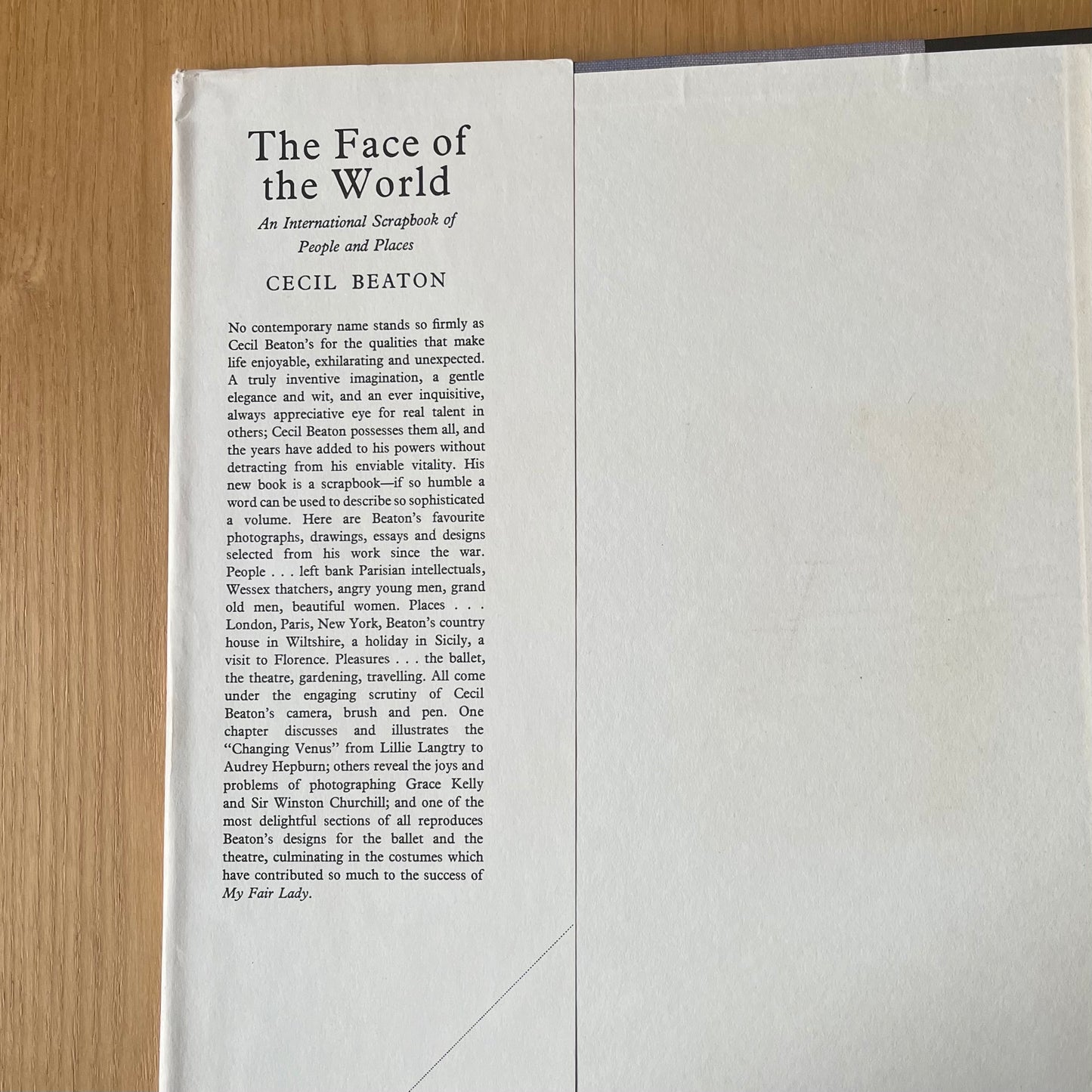 Beaton, Cecil. The Face of Another World. London: Weidenfeld & Nicolson, 1957. First edition hardcover with unclipped dust jacket in VG condition. 240 pp.