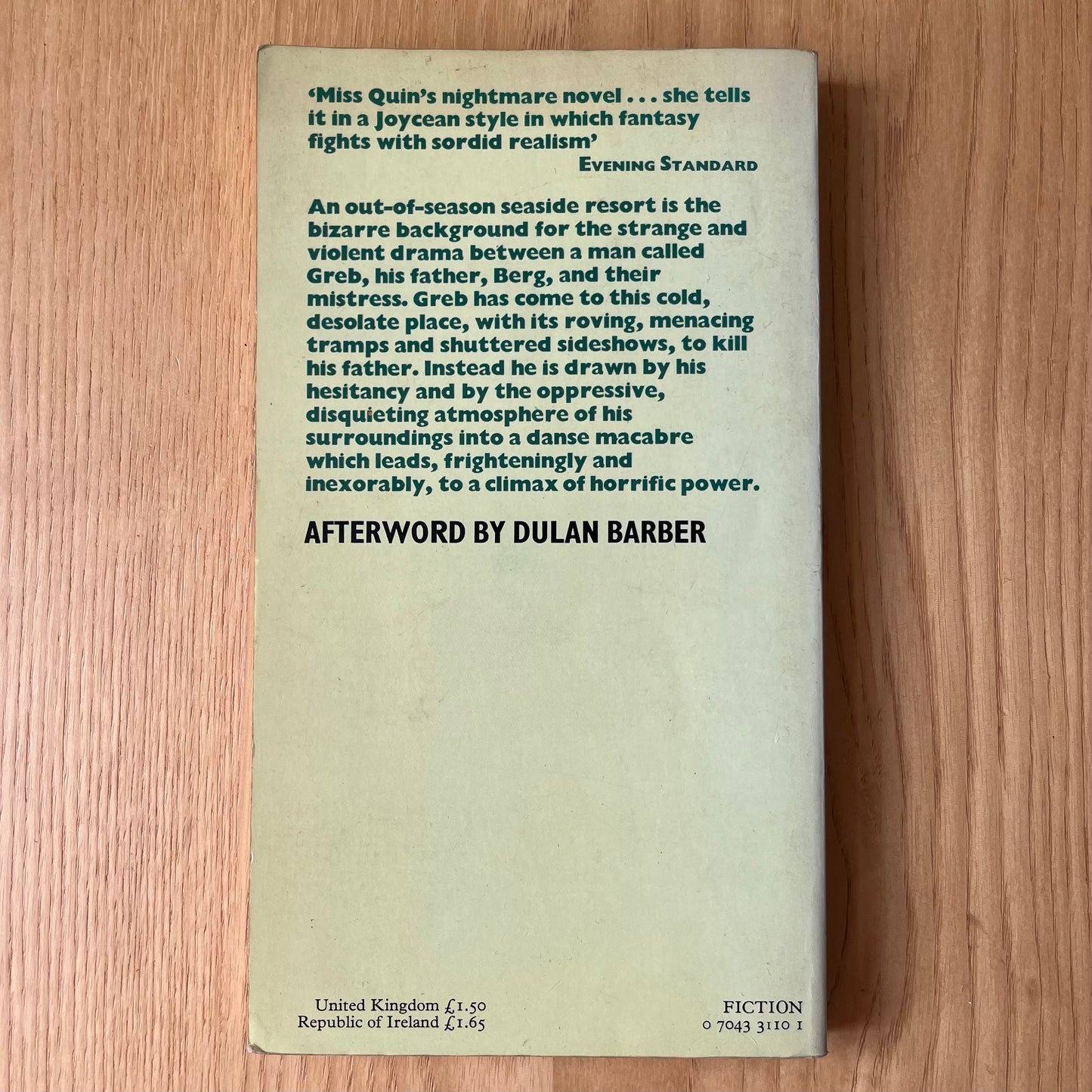 Quin, Ann. Berg. London: Quartet Books, 1977. 177pp. Paperback.