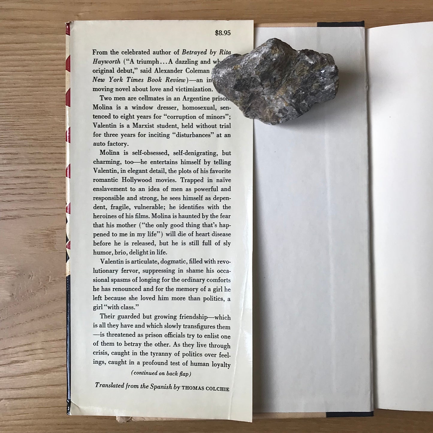 Puig, Manuel. Kiss of the Spiderwoman. Translated from the Spanish by Thomas Colchie. A. Knopf, 1979. Hardcover FIRST AMERICAN EDITION, 281 pp.