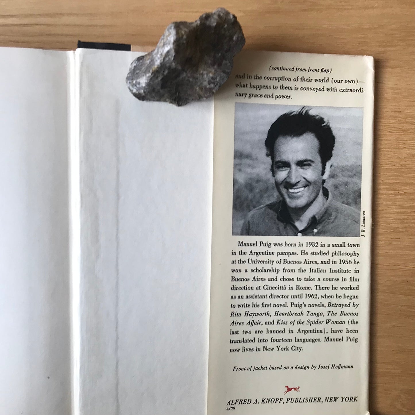 Puig, Manuel. Kiss of the Spiderwoman. Translated from the Spanish by Thomas Colchie. A. Knopf, 1979. Hardcover FIRST AMERICAN EDITION, 281 pp.