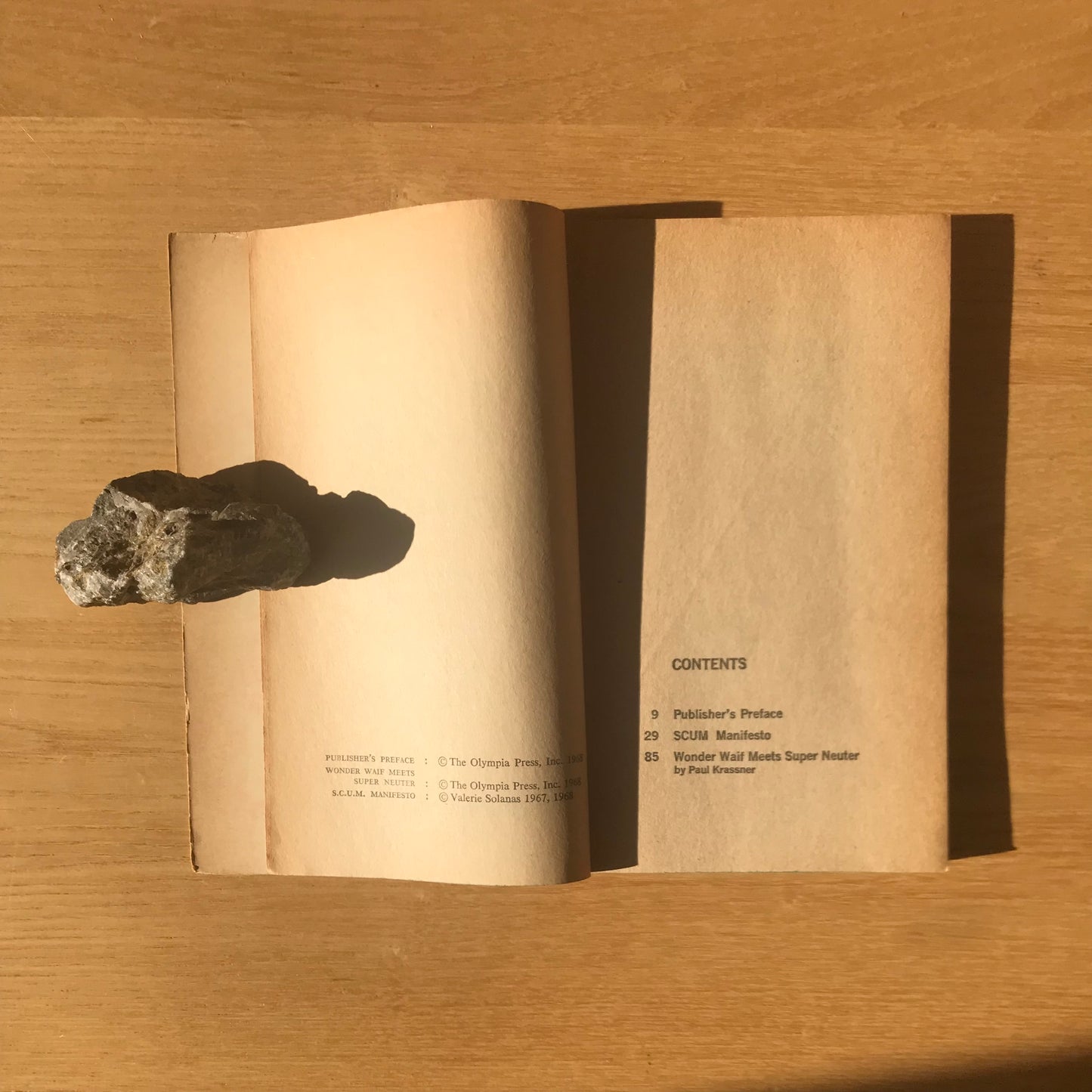 Solanas, Valerie. S.C.U.M. New York: Olympia Press, 1968. Paperback FIRST EDITION. [currently not for sale]