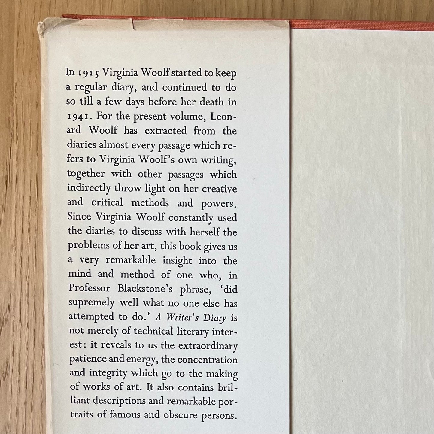 Woolf, Virginia. A Writer's Diary. Edited by Leonard Woolf. The Hogarth Press, 1953. UK First edition.